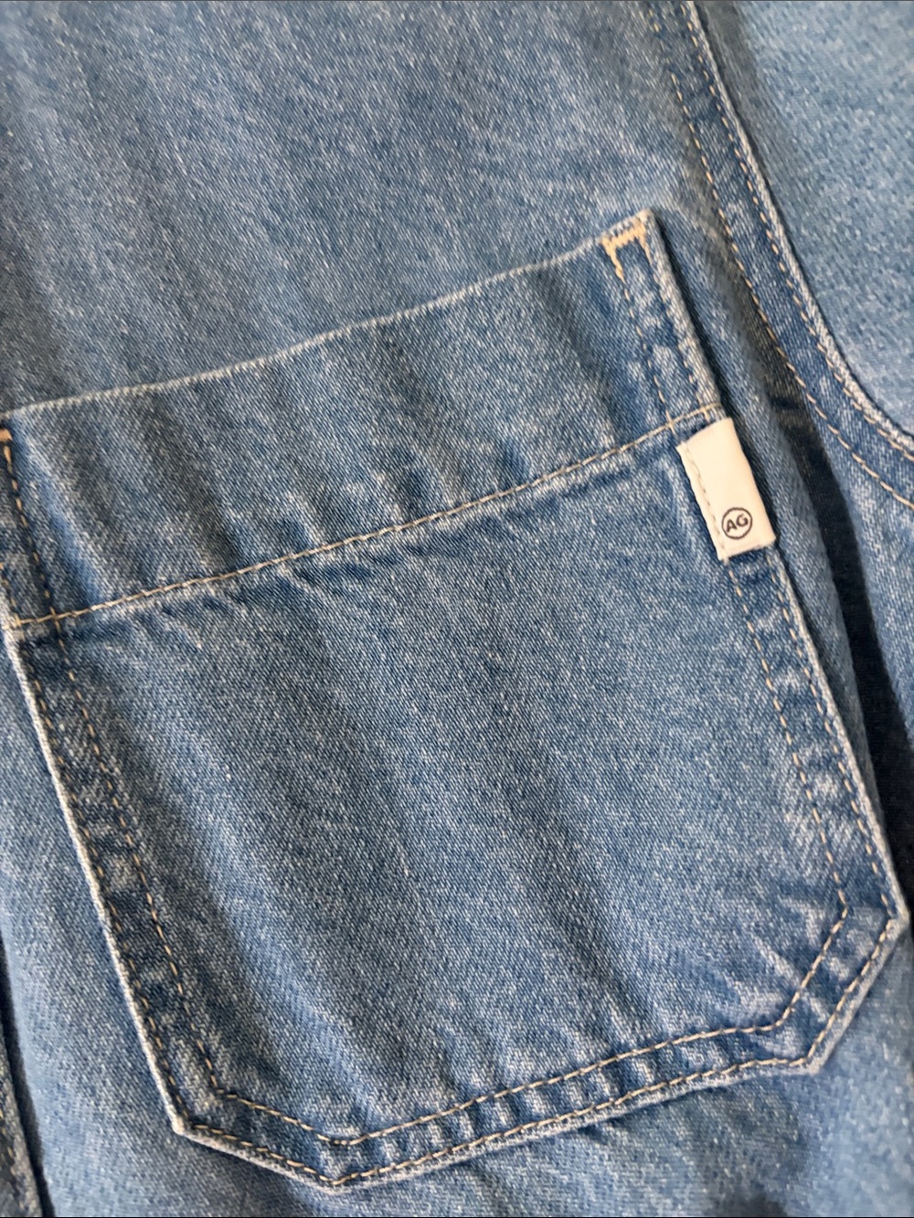 Ag Adriano Goldschmied Blue Denim Shirt Dress - Picture 5 of 13